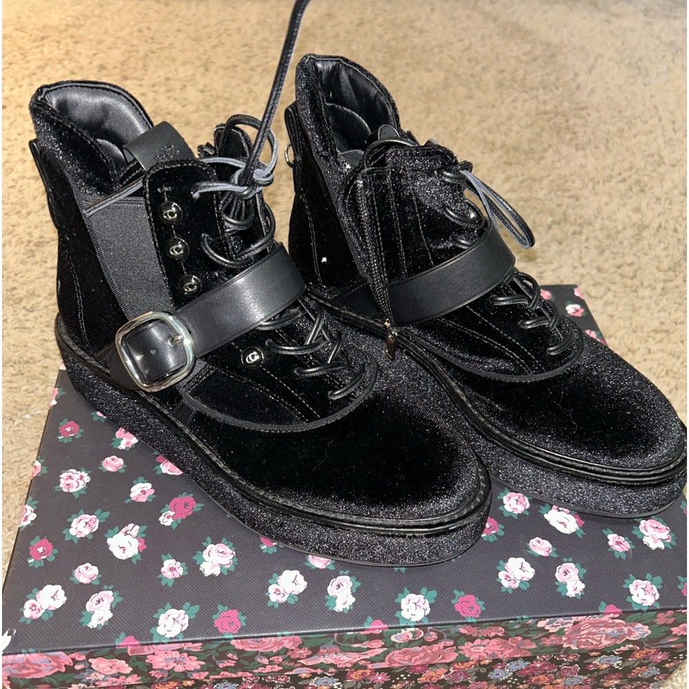 Coach x Tabitha Simmons black suede boots